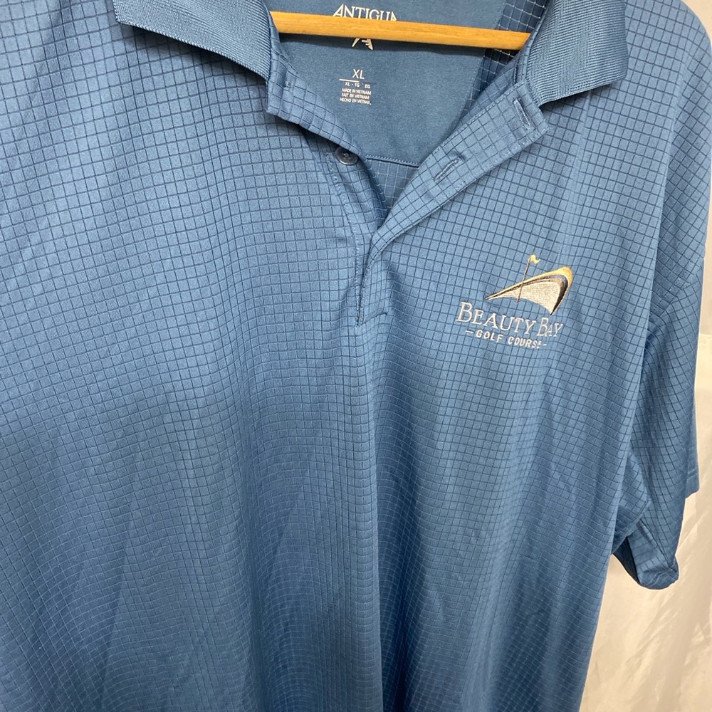 Antigua XL Beauty Bay Golf Course Polo Shirt - Blue Performance Golfwear